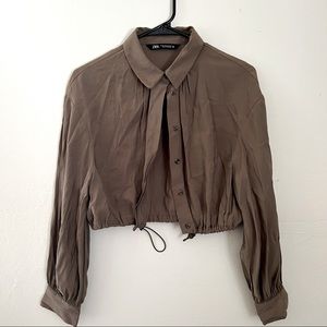 Zara silky green top